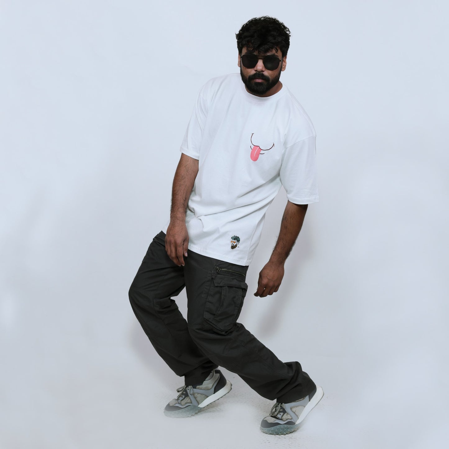 Men's White Dog Lover Graphic Printed Relaxed Fit T-shirt