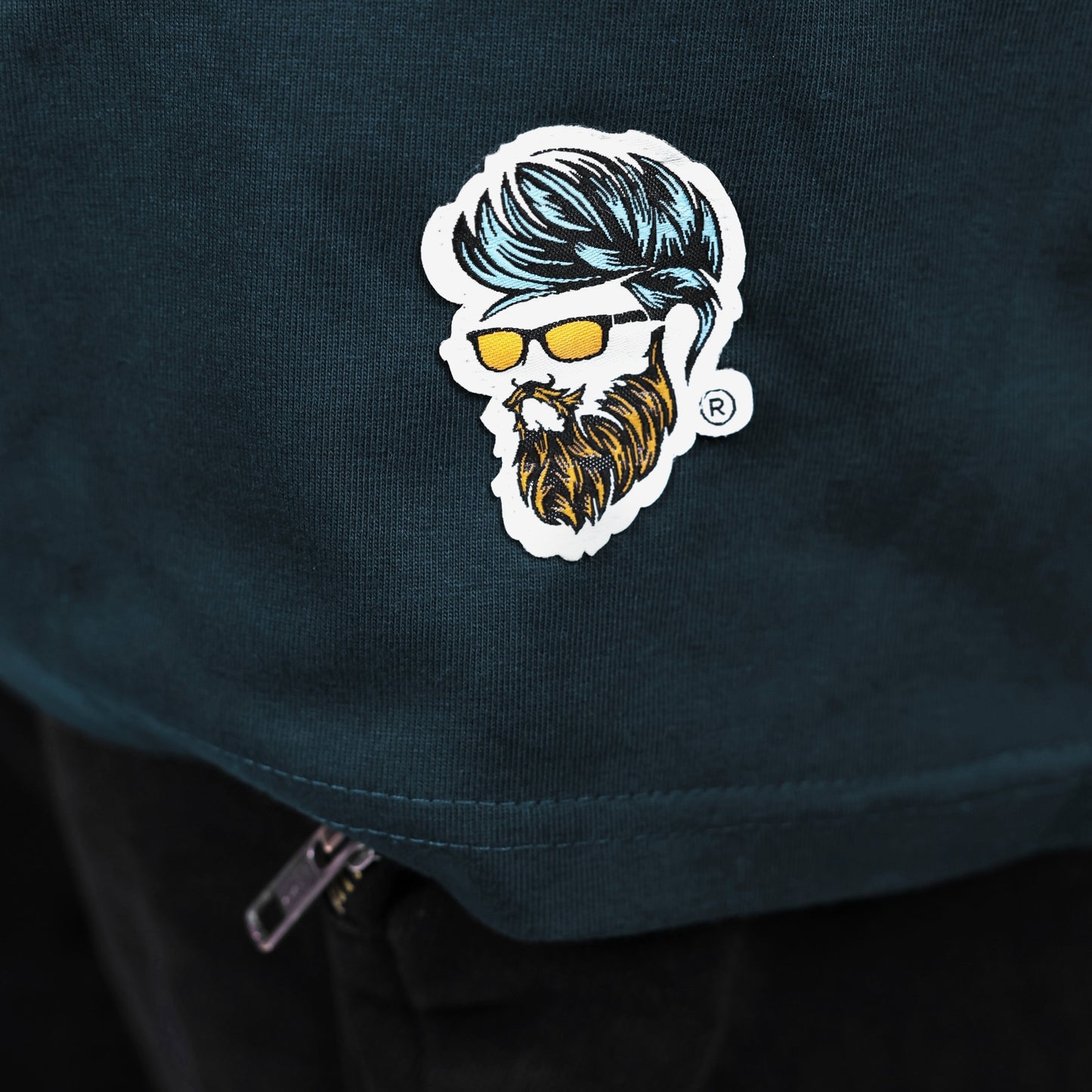 Men's Dark Teal Graphic Printed Relaxed Fit T-shirt