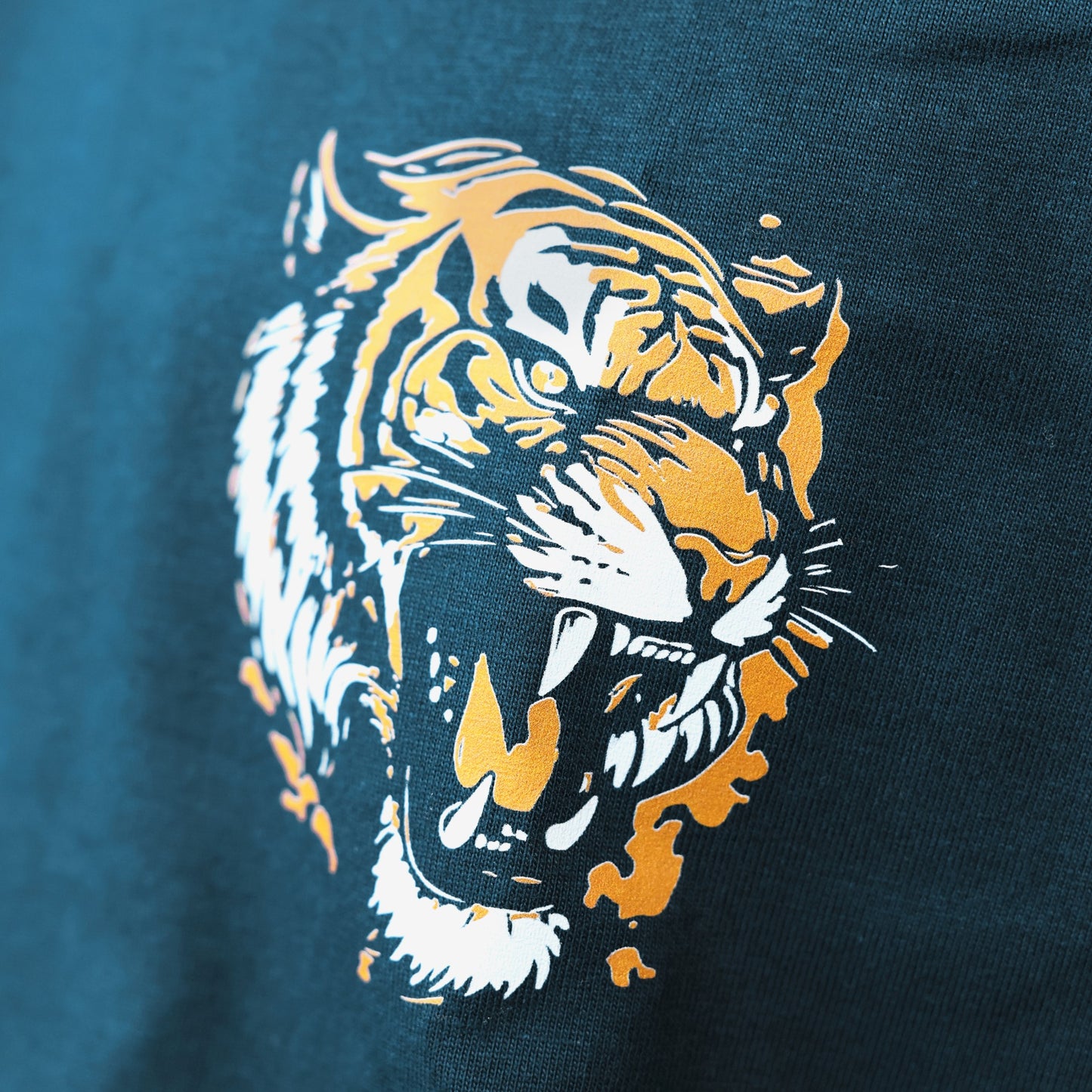 Men's Dark Teal Graphic Printed Relaxed Fit T-shirt