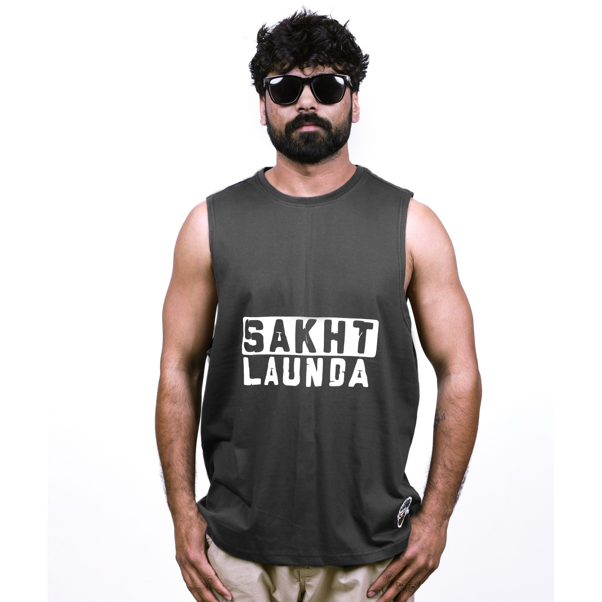 Grey Graphic Printed Sando