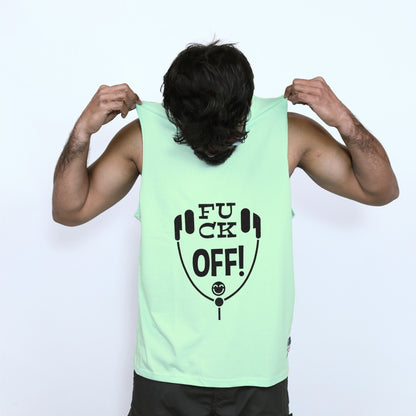 Men's Neon Green Graphic Printed Sando
