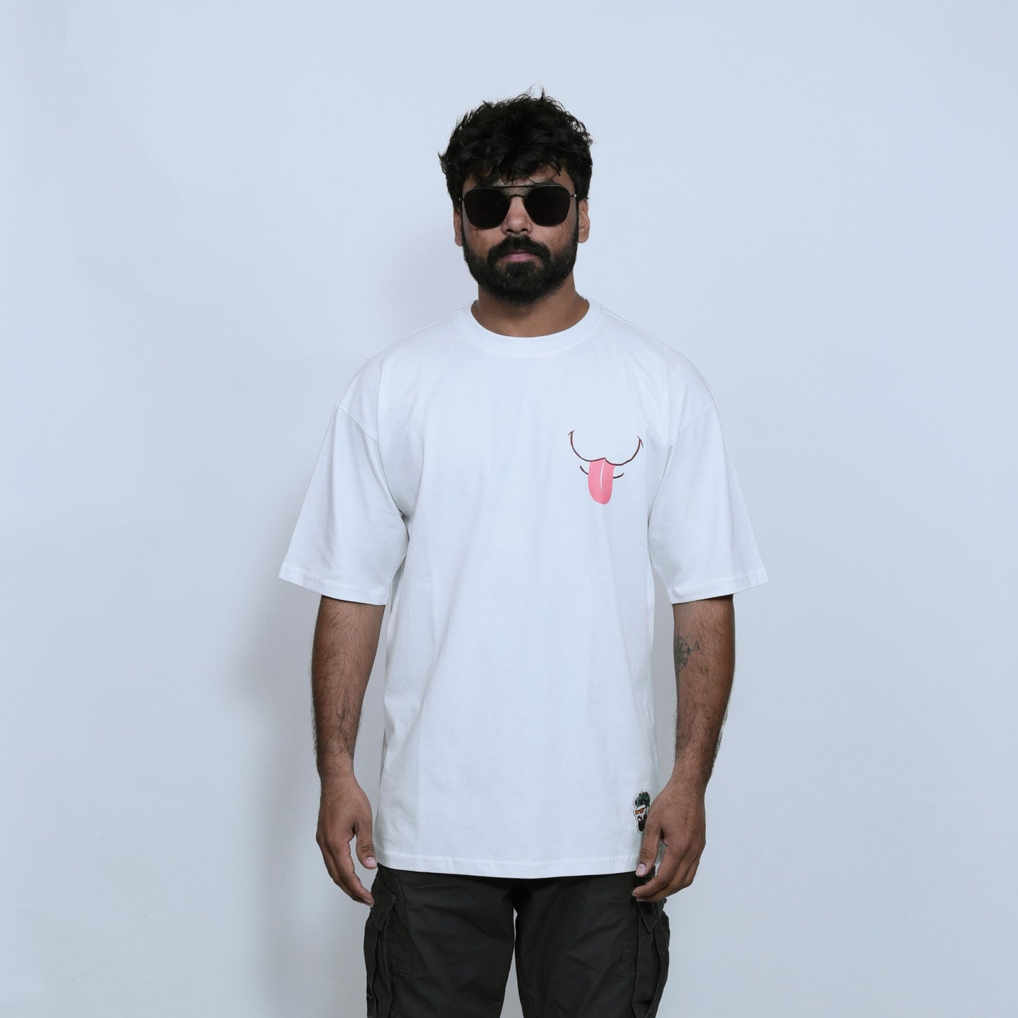 Men's White Dog Lover Graphic Printed Relaxed Fit T-shirt